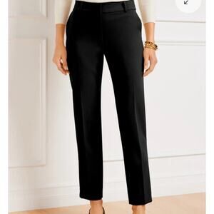 Talbots Black Hampshire Ankle Pants trousers mid rise stretch career, Size 12